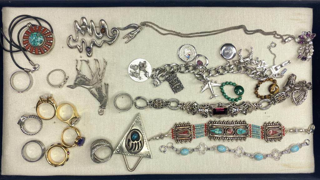 Lot of Vintage Jewelry including .925 marked: Group of Vintage Jewelry , some marked 925. Good overall Condition.
