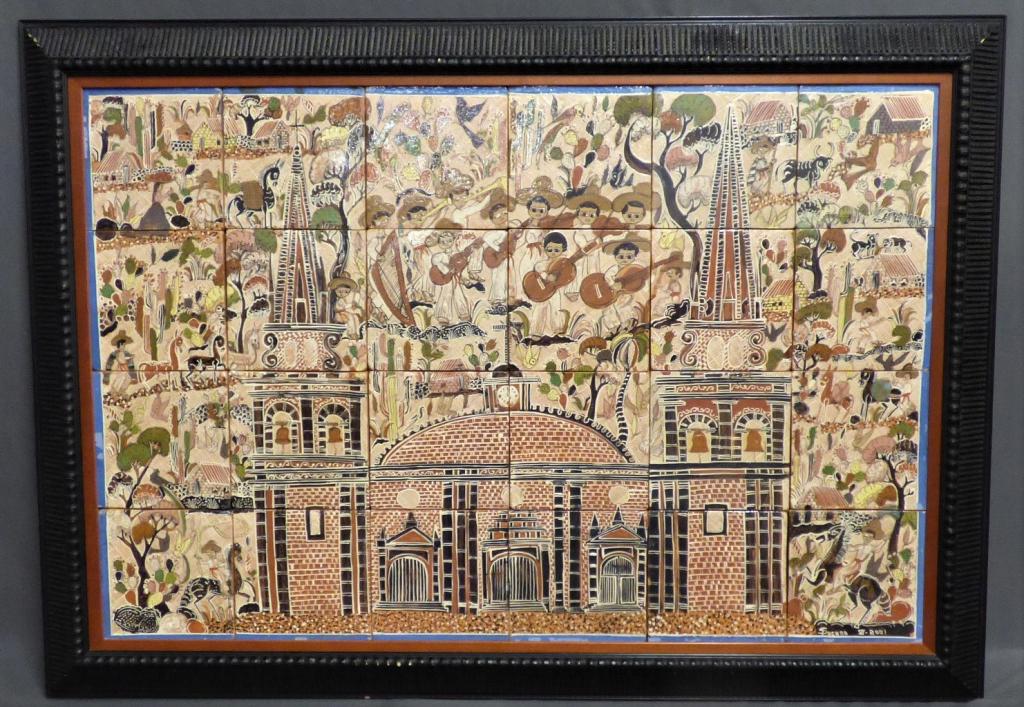 Santos Lucano Neri Earthenware Framed Tile Art (1 of 6)