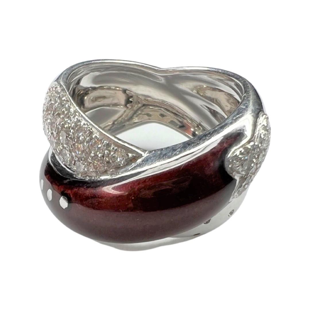 Nouvelle Bague 18k Gold & Diamonds Enamel Ring (1 of 8)