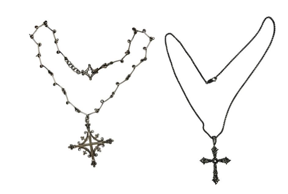 Two Vintage Sterling Silver Cross Necklaces (1 of 9)