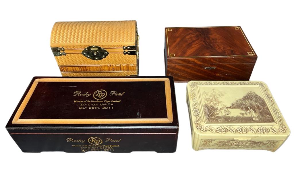 Group of Vintage Jewelry & Cigar Boxes/ Chests (1 of 9)