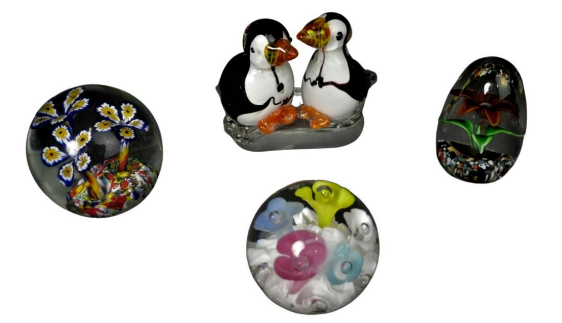 Art Glass Paperweights & Pair of Glass Penguins (1 of 11)