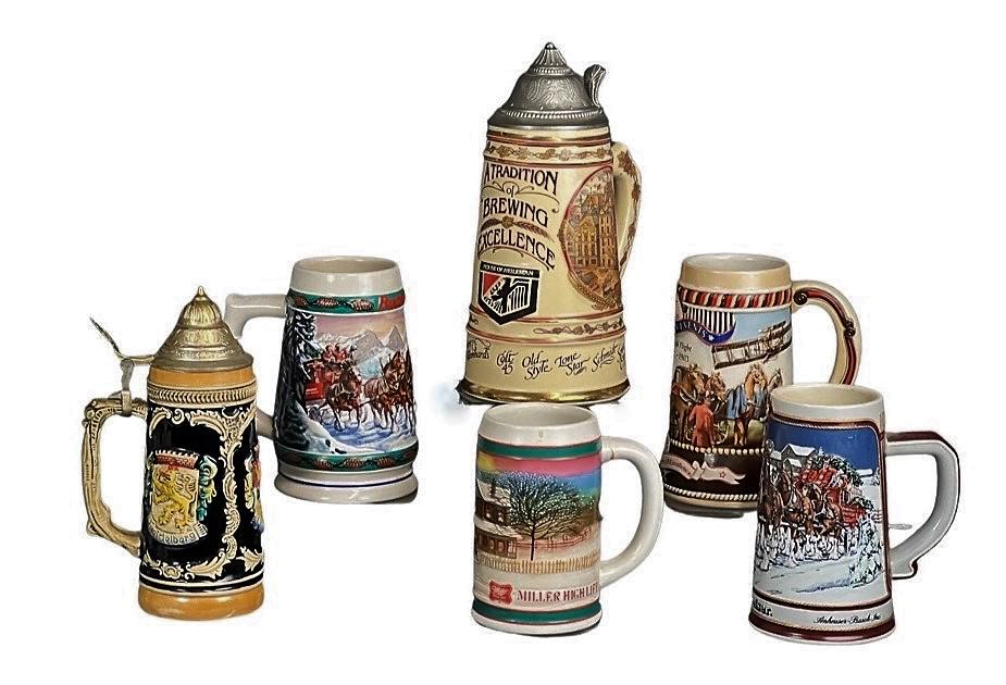 Assortment of Vintage Beer Steins- German, Miller (1 of 13)