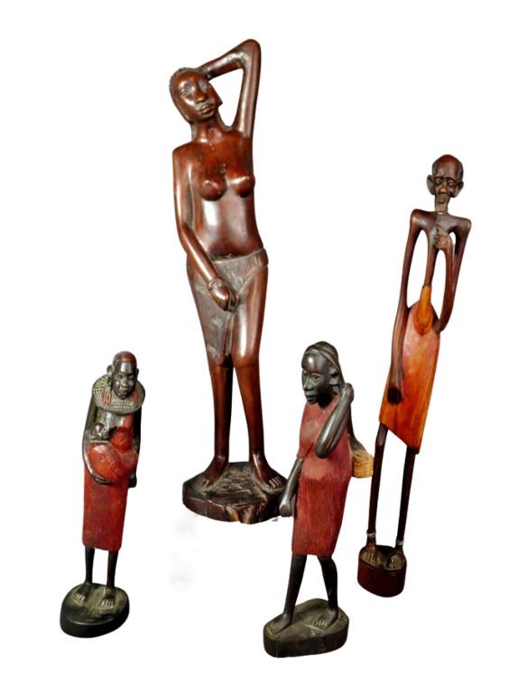 African Tribal Wood Carved Men & Women Figures (1 of 5)