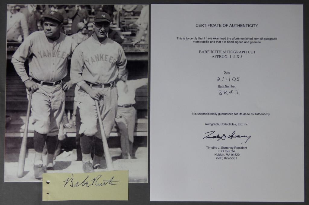 Babe Ruth Autograph/ Signature w/ Baseball Photo (1 of 4)