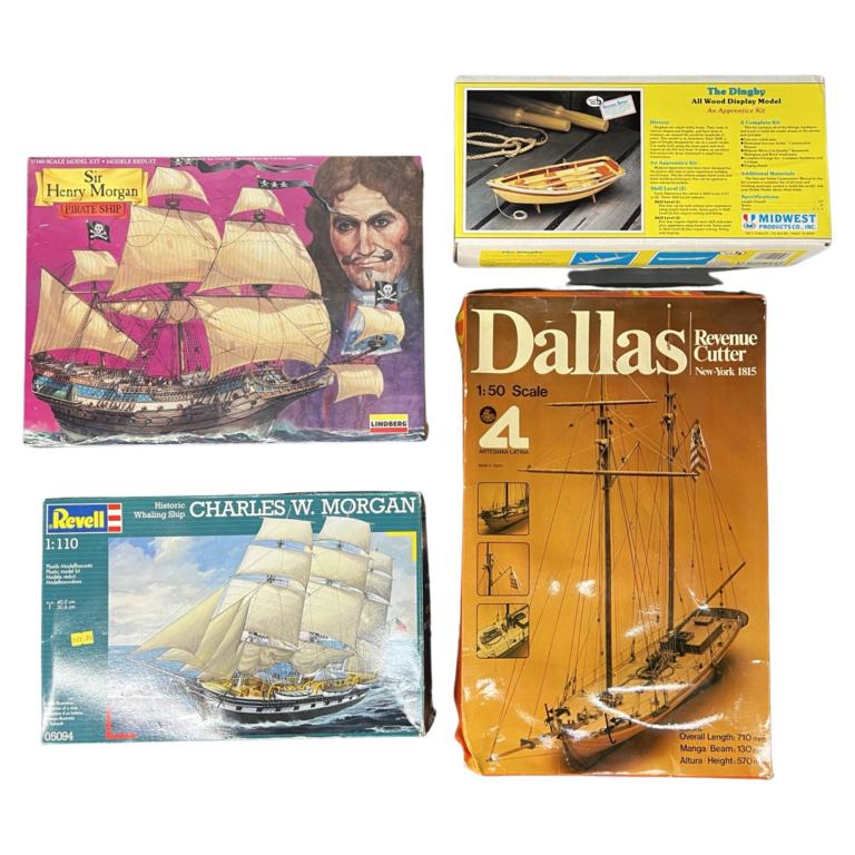 Vintage Sailing Ships Plastic Model kIts: Vintage Sailing Ships Plastic Model kIts including 1:50 Scale Dallas Revenue Cutter. All appear to be in good unused condition.