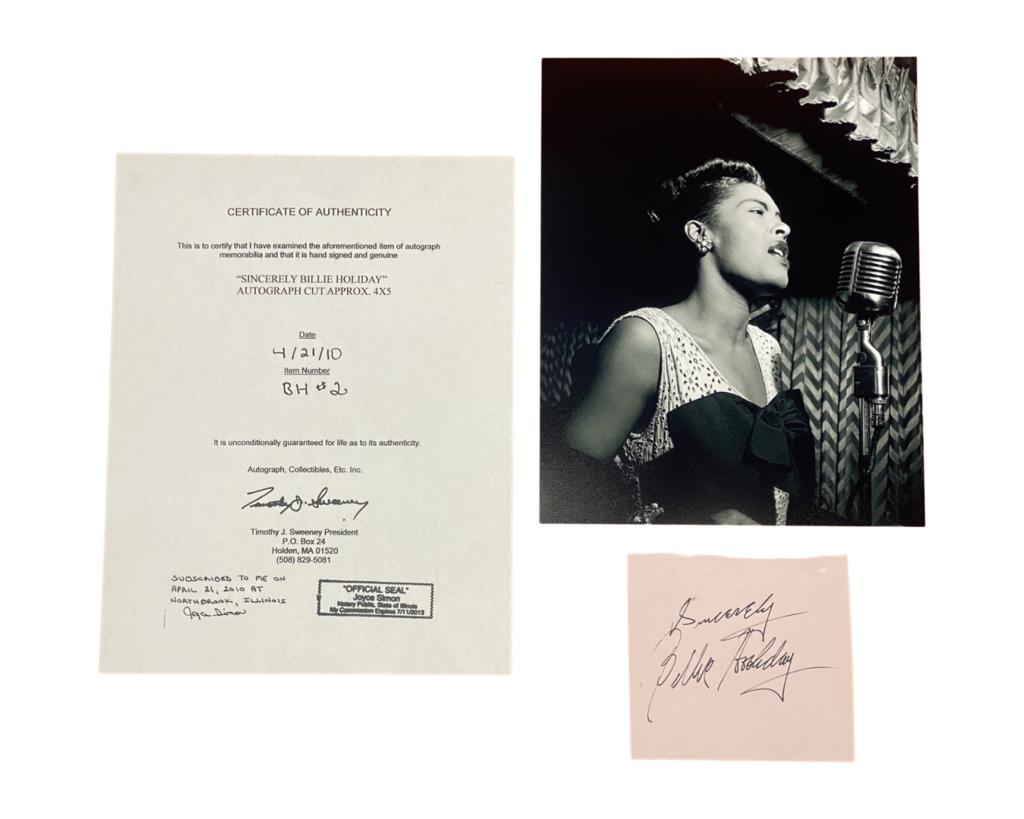 Billie Holiday Autograph/ Signature w/ Photo (1 of 4)