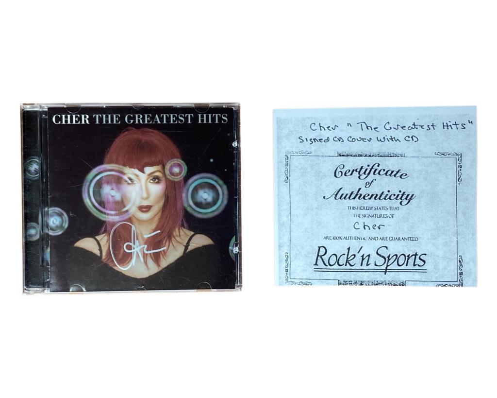 Cher "Greatest Hits" Signed/ Autographed CD Cover (1 of 7)