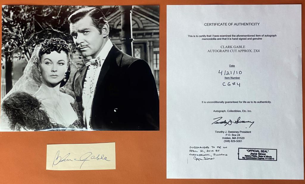 Clark Gable Signature/ Autograph w/ Gone with Wind (1 of 4)
