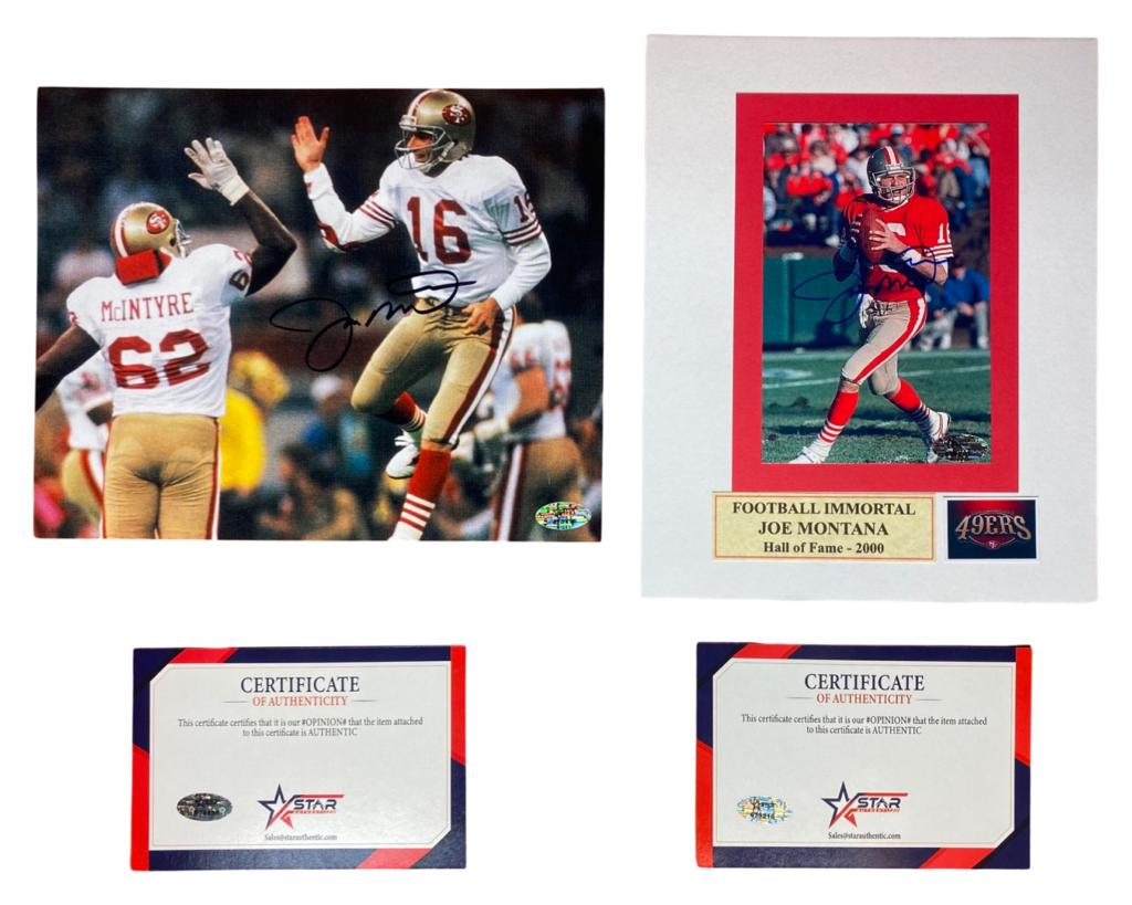 Joe Montana- 2 Signed/ Autographed Football Photos (1 of 7)