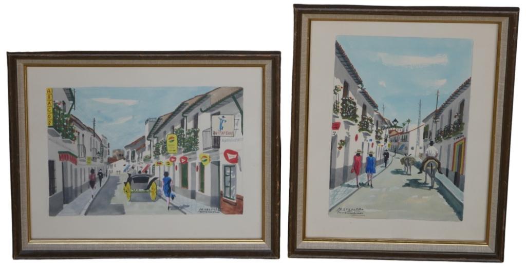 Mariano Sesmero- 2 Original Watercolor Paintings (1 of 6)