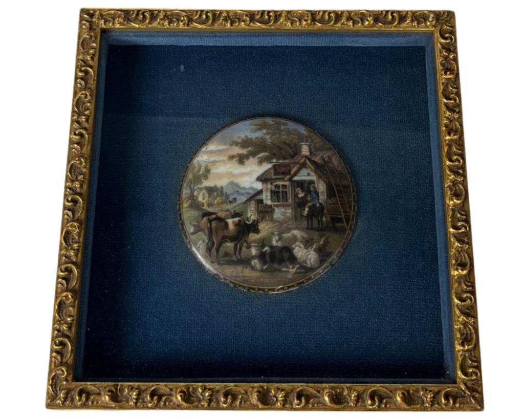 Antique Prattware Pratt Pot Lid 19th Century (1 of 2)