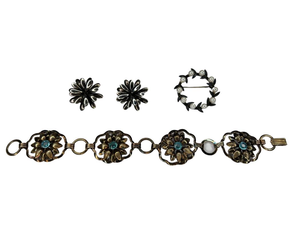 Sterling Silver Jewelry- Bracelet, Earrings, Brooc (1 of 10)