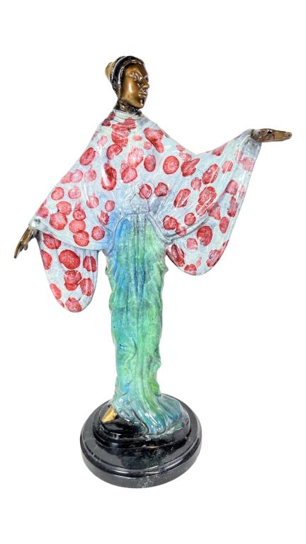 Jay Williams Bronze & Enamel Lady Sculpture (1 of 4)