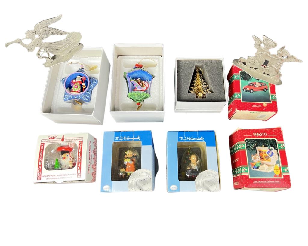 Vintage Christmas Ornaments- Hummel. Steinbach, En: Vintage Christmas Ornaments- Hummel. Steinbach, Enesco, Jim Shore and pair of Seagull Pewter Canada Angel Figures. Good Condition.