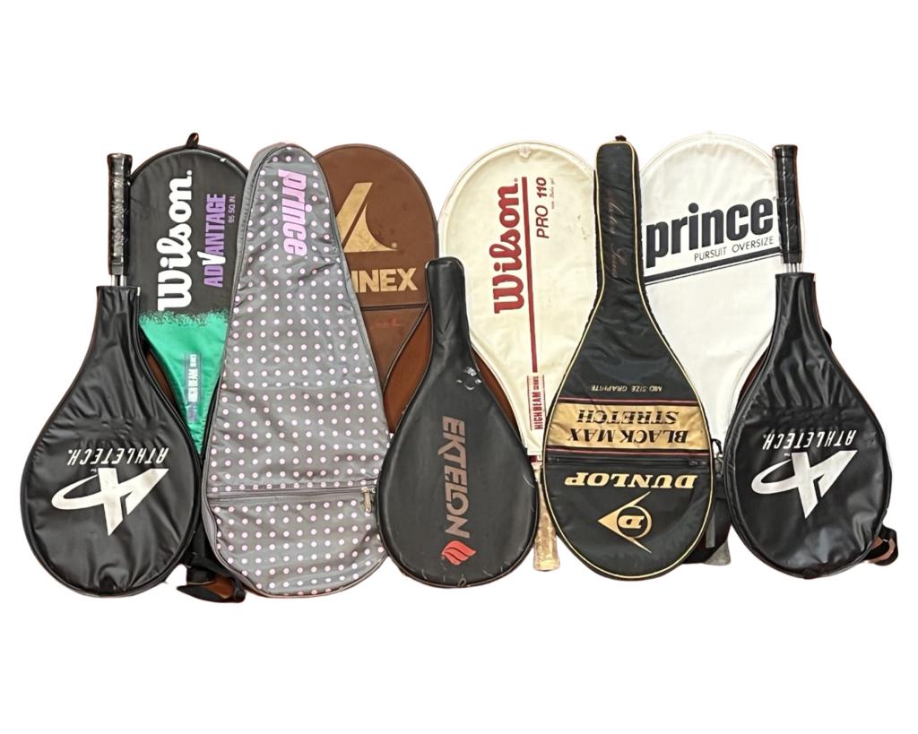 Tennis Rackets- Magmum, Wilson, Dunlop. Pro Kennex: Tennis Rackets- Magmum, Wilson, Dunlop. Pro Kennex. All appear to be in good condition.