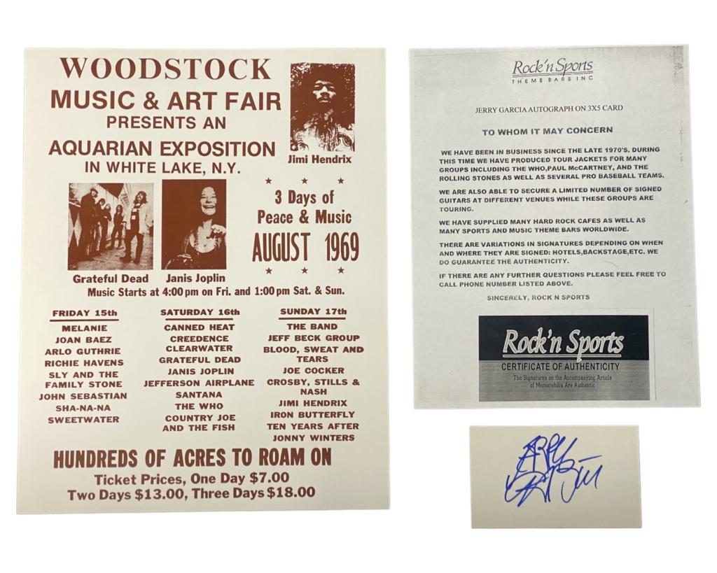 Jerry Garcia Autograph w/ Woodstock Poster (1 of 4)