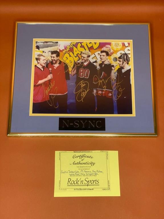N-Sync Group Signed Photograph w/ Timberlake (1 of 3)
