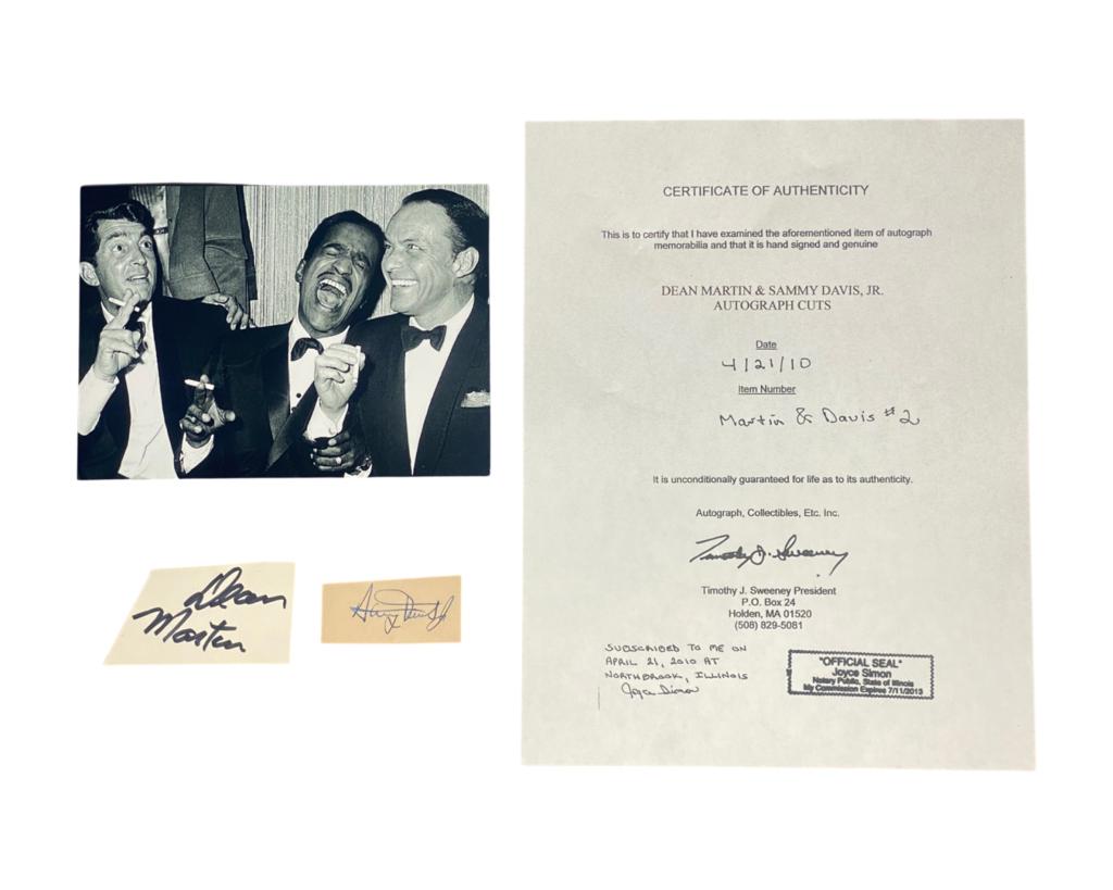 Dean Martin & Sammy Davis Jr Autographs/ Signature (1 of 5)