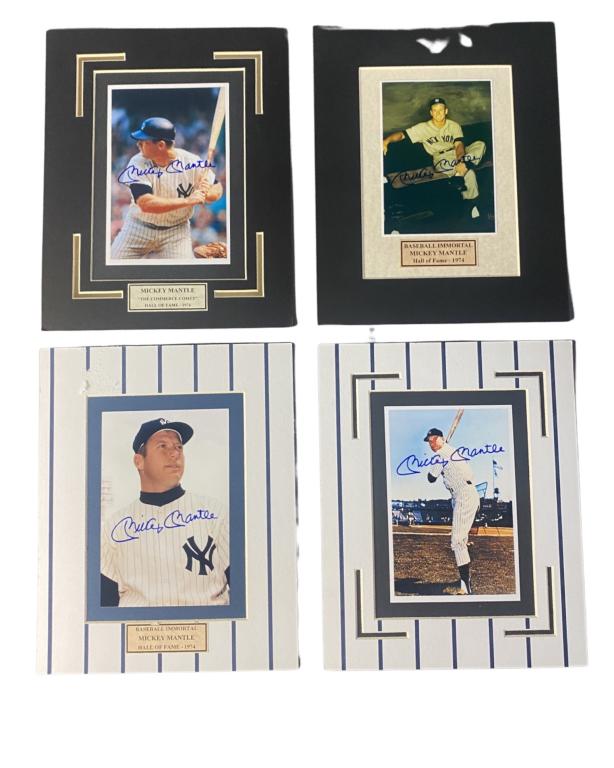 Mickey Mantle- 4 Autographed Baseball Photographs (1 of 5)