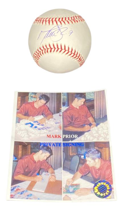 Mark Prior Autographed/ Signed Baseball Ball (1 of 4)