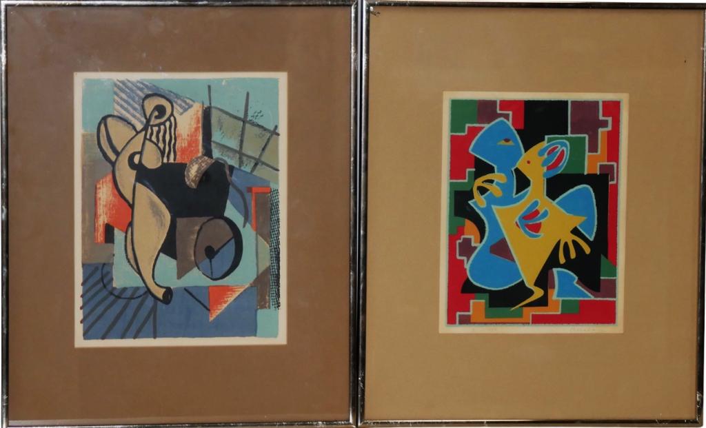 Two Mid Century Abstract Lithographs- Signed 1950s (1 of 5)