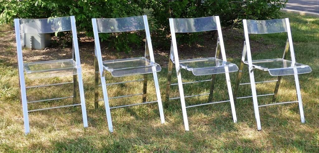 Mid Century  Lucite/ Plexiglass Folding Chairs (1 of 8)