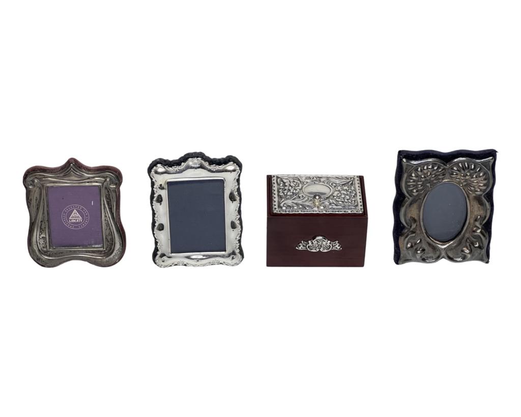 Group of Small Sterling Silver Photo Frames & Box (1 of 9)