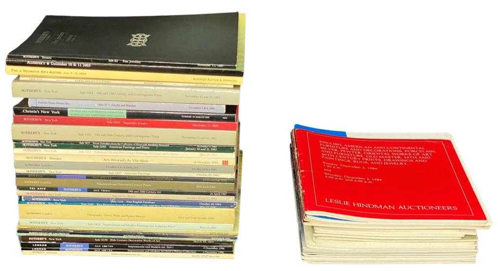 Large Lot of Vintage Sothebys Auction Catalogues: Large Group of Sothebys and other auction houses auction catalogues.