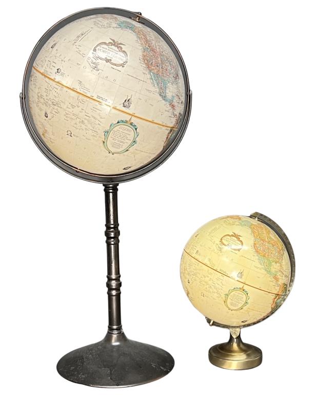 2 Vintage World Globes- Floor Standing & Tabletop (1 of 6)