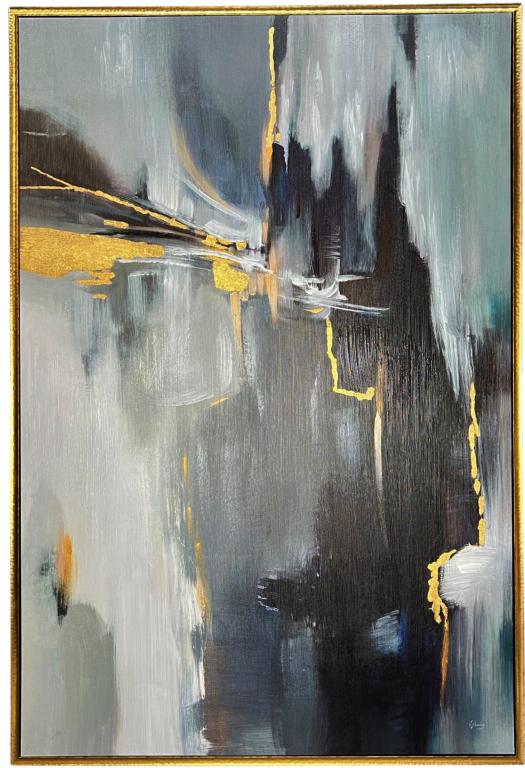 Eugene Brodsky- Large Abstract Oil Painting: Eugene Brodsky (bron 1946, American). Non-Objective Abstarct Oil on Canvas. Signed lower right corner. Measures 42" x 62". Unframed. Good Condition.