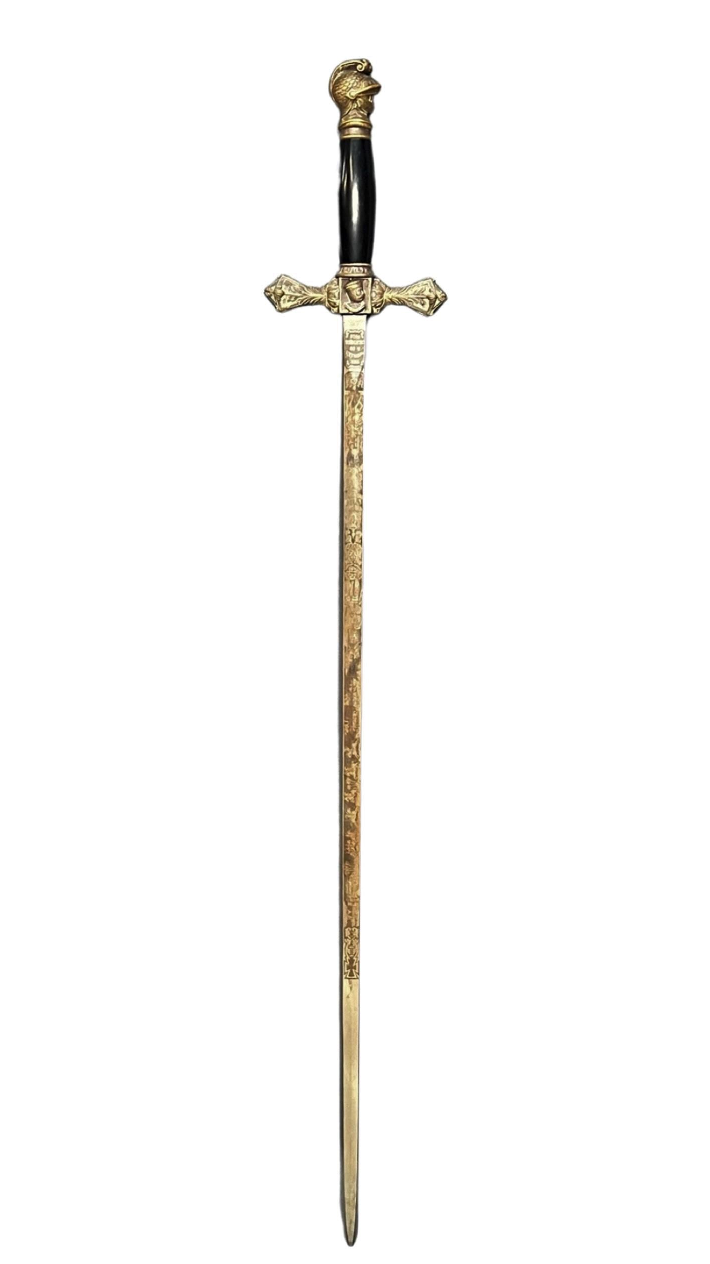 Knights of Columbus Templar Masonic Sword: Knights of Columbus Templar Masonic Sword. Made by M.C. Lilley & Co. 37" long.