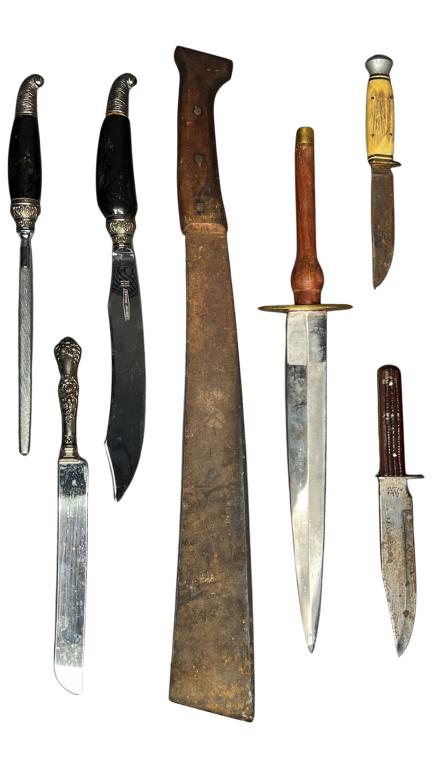 Group of Vintage Knives- Bowie, Hunting, Machete (1 of 10)