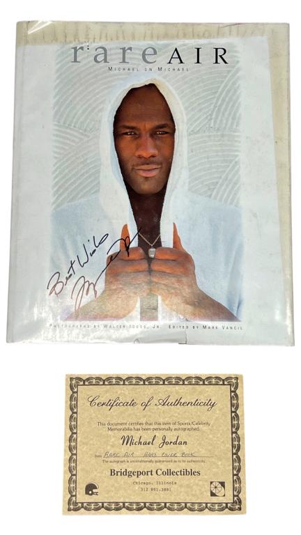 Michael Jordan Signed/ Autographed Rare Air Book: Michael Jordan Signed/ Autographed "Rare Air: Hardcover Book. Comes with Certificate of Authenticity. Condition: Good,dust jacket shows some wear. We truly believe that this item is authentic, but Esq
