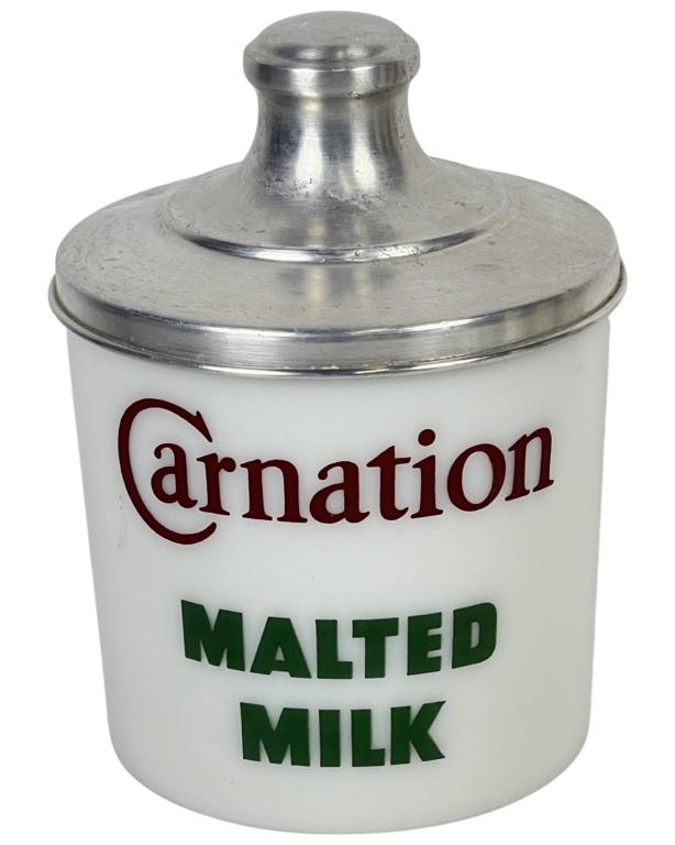 1940's Carnation Malted Milk Soda Counter Canister (1 of 4)