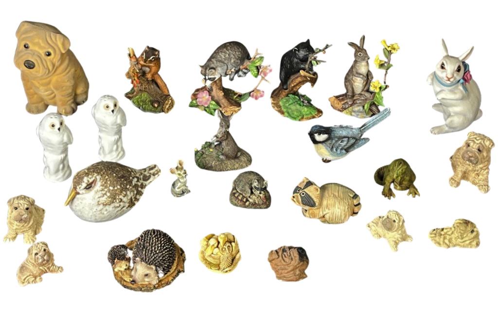 Assortment of Animal & Bird Figurines- Lenox, AusB: Group of various Animal and Bird Figurines includig Lenox, Aus Ben Studios, Franklin Mint, etc... Tallest piece is 6" . Good overall condition, might be some very minor chips.