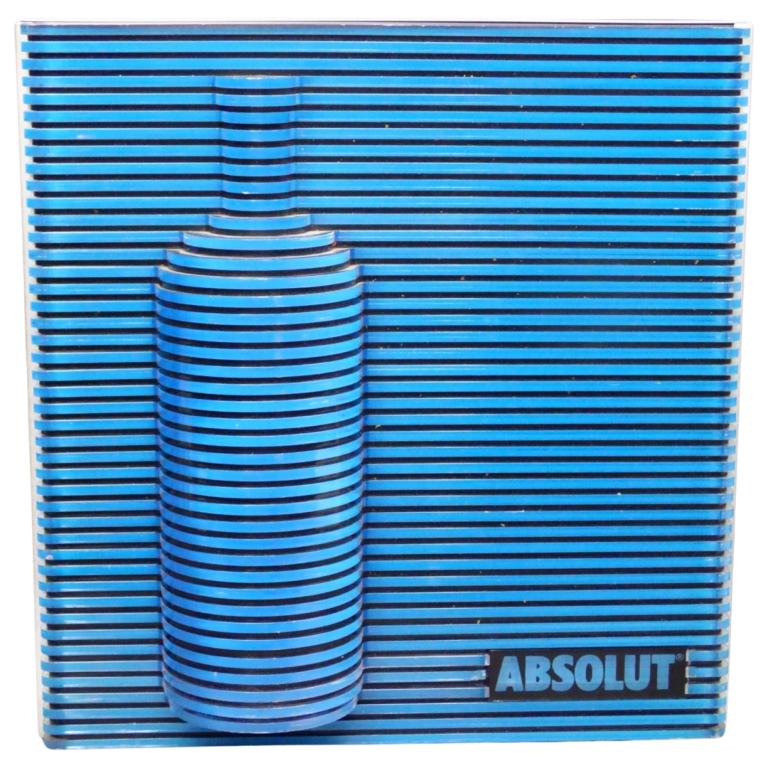 Absolut Vodka Light Up Bar Sign: Absolut Vodka Light Up Bar Sign. 13" x 13" x 5". Good Overall Condition, no power cord, untested.