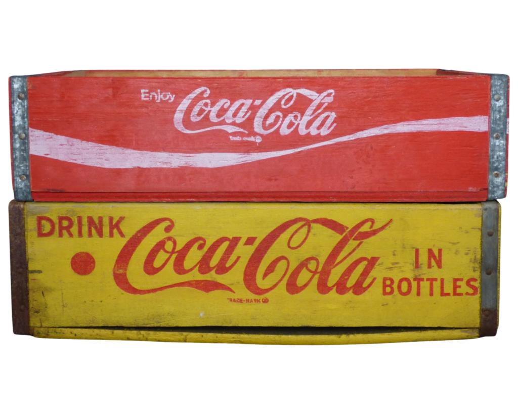 Two 1950's-60's Wooden Coca Cola Bottle Crates: Two 1950's-60's Wooden Coca Cola Bottle Crates. Good overall condition.