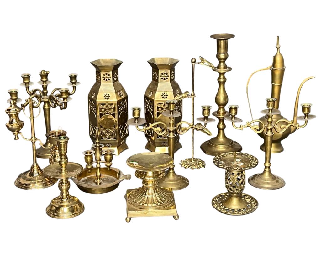 Solid Brass Candleholders, Candelabras & Vessels (1 of 4)