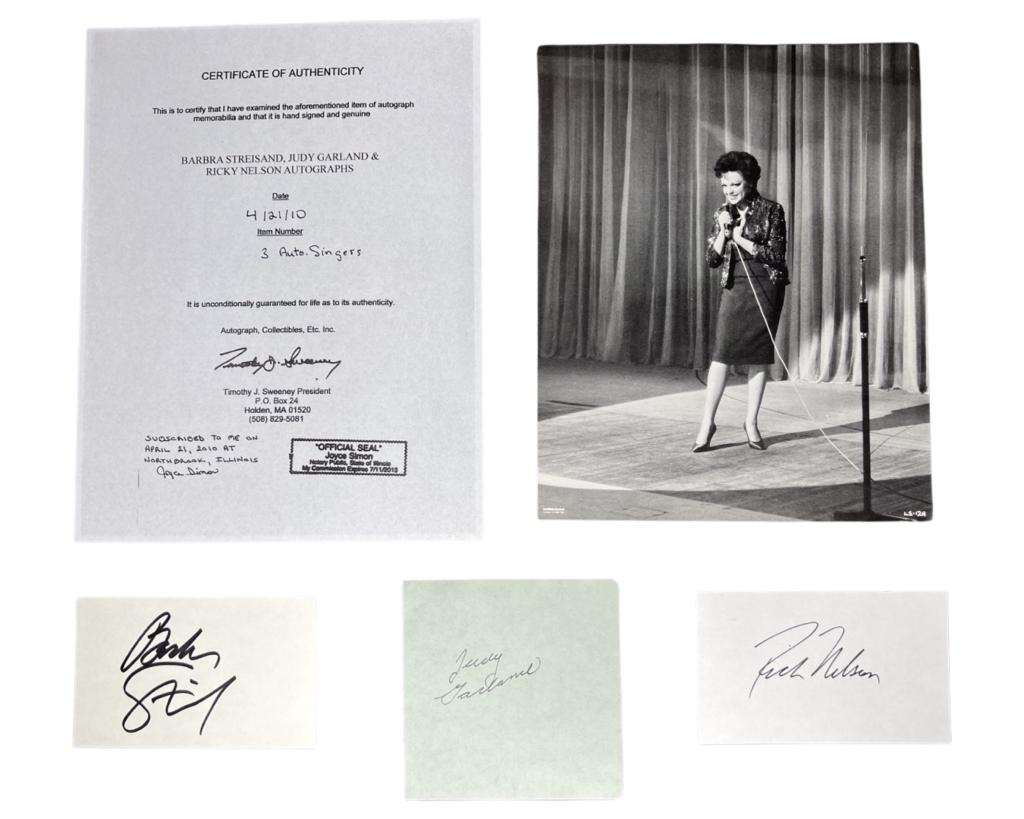 Legendary Singers Autographes- Streisand, Garland (1 of 5)