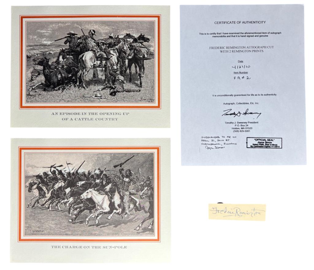 Frederic Remington Autograph/ Signature w/ Prints (1 of 5)