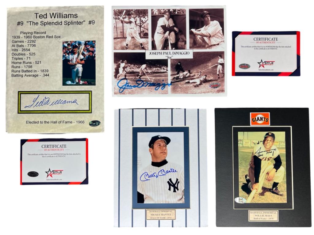 Baseball Immortals Autographed Photographs (1 of 5)