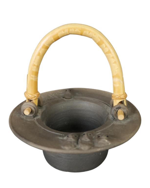 Phil Mundt Raku Art Pottery "Faces" Bakset (1 of 5)