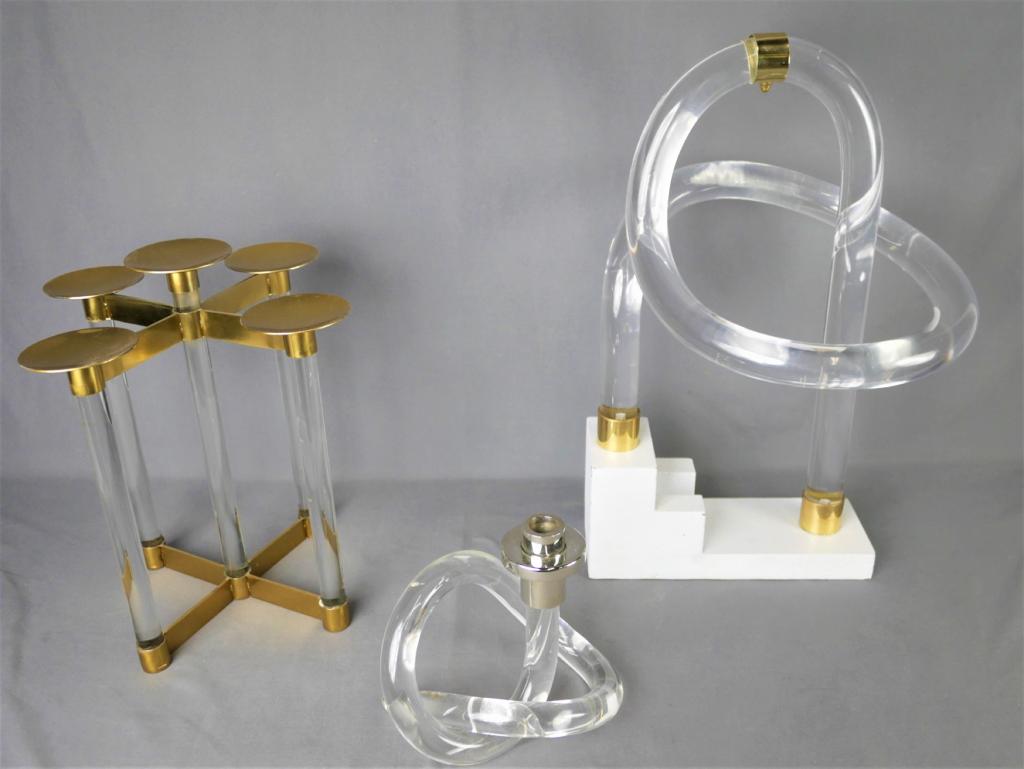 Post Modern Lucite Sculptures/ Candleholders (1 of 7)