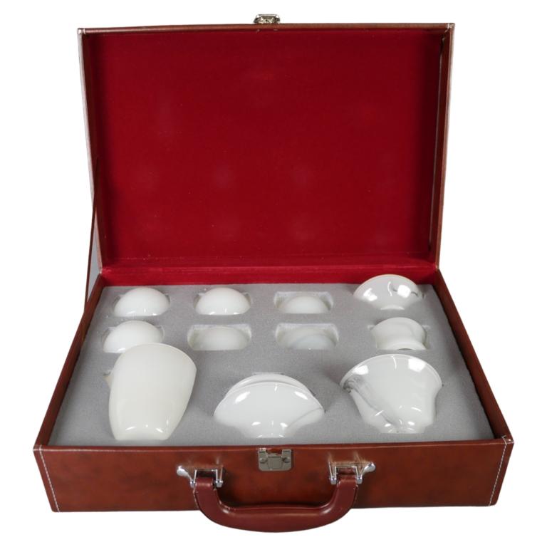 Chinese Asian White Jade Tea Set- Teacups, Saucer (1 of 7)