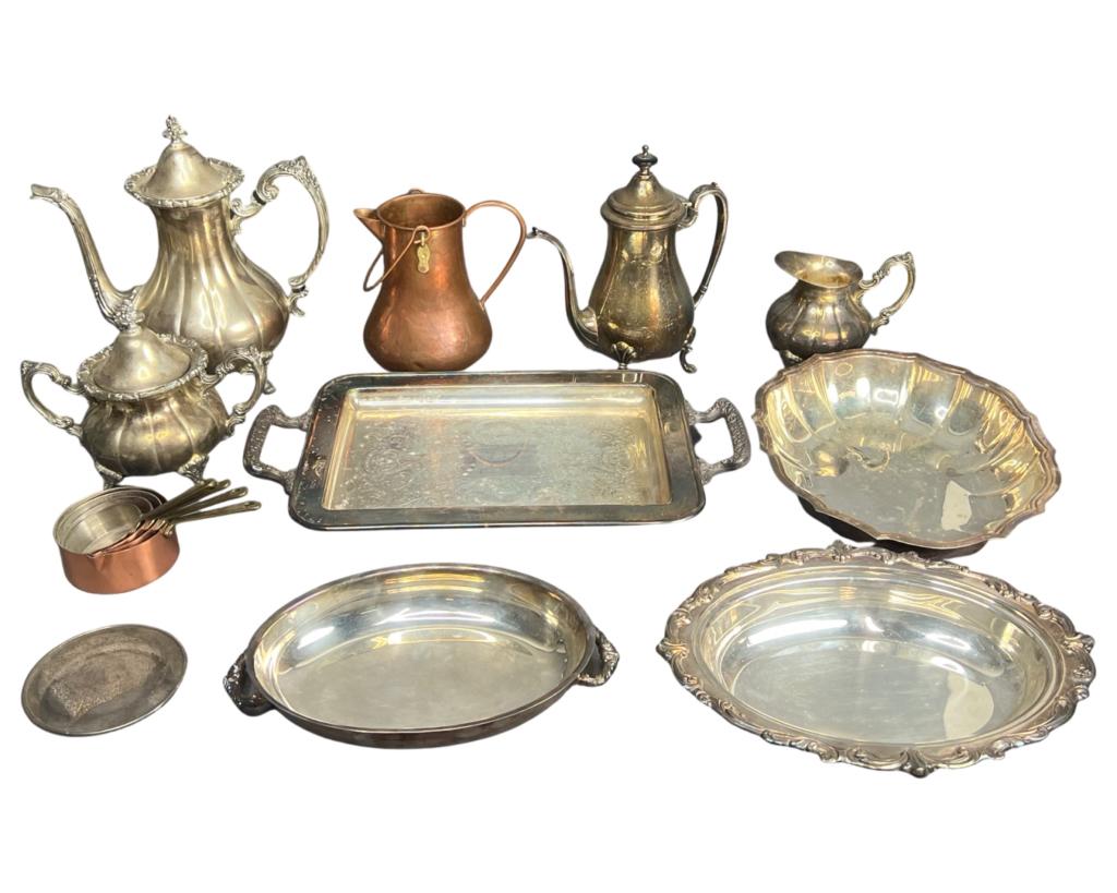 Group of Vintage Silverplate & Copper Ware (1 of 8)