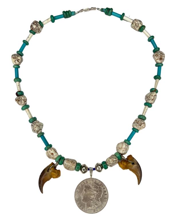 Native American Sterling Necklace w/ Morgan Dollar (1 of 5)