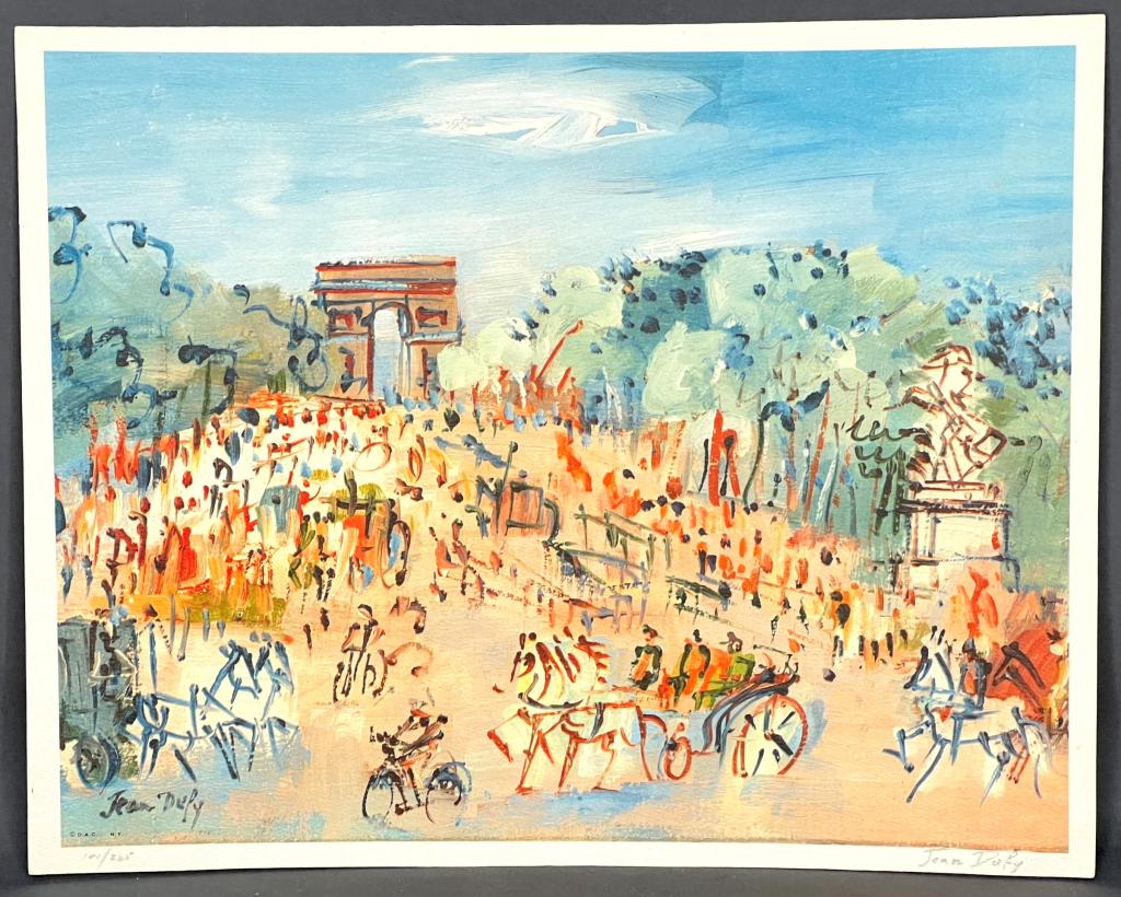 Jean Dufy Mid Century  Signed Cityscape Lithograph (1 of 3)