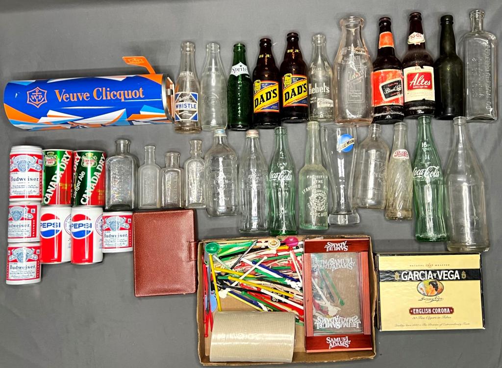 Lot of Vintage & Antique Collectible Bottles, Cans (1 of 8)