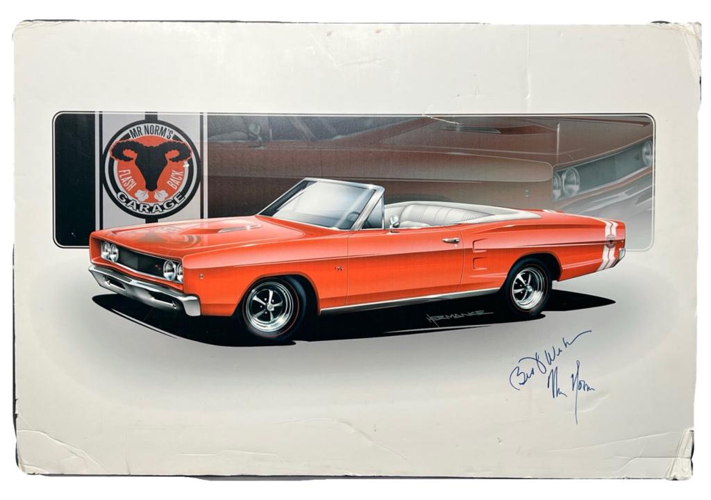 Mr. Norm Signed Car Concept Art: Mr. Norm Signed Car Concept Art. Actual Car was built in 2010 in Florida. 30" x 20". From Mr.Norm's personal archive.